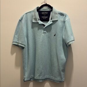 Nautica Blue Polo Shirt Classic Pique Cotton
